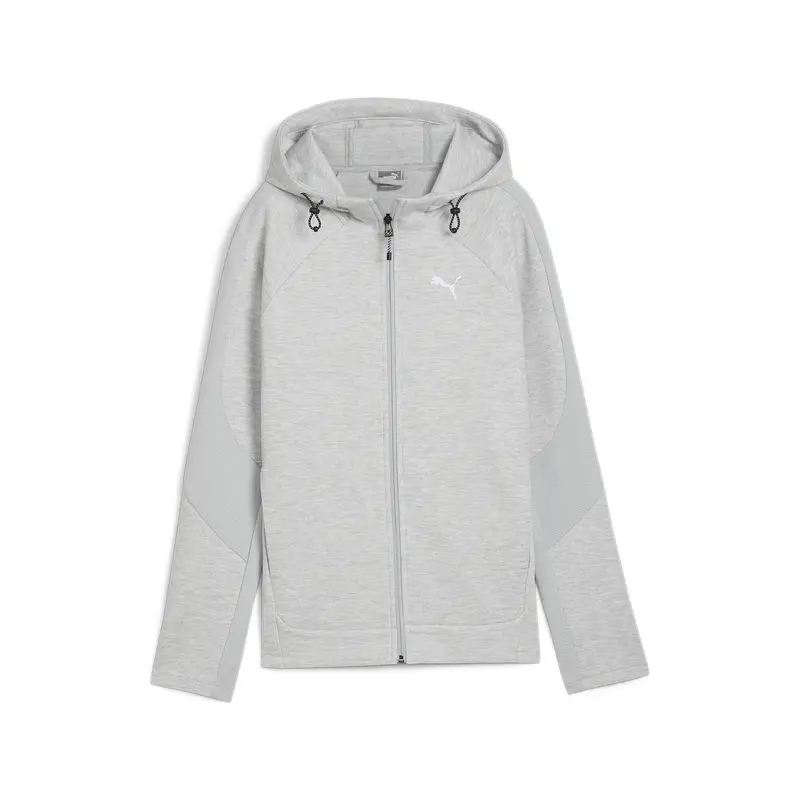 Felpa con zip integrale e cappuccio EVOSTRIPE da donna PUMA Light Gray Heather | Puma Grigio