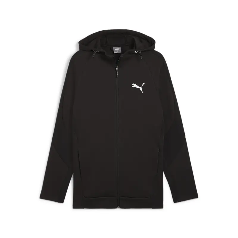 Felpa con zip integrale e cappuccio EVOSTRIPE da uomo PUMA Black | Puma Nero