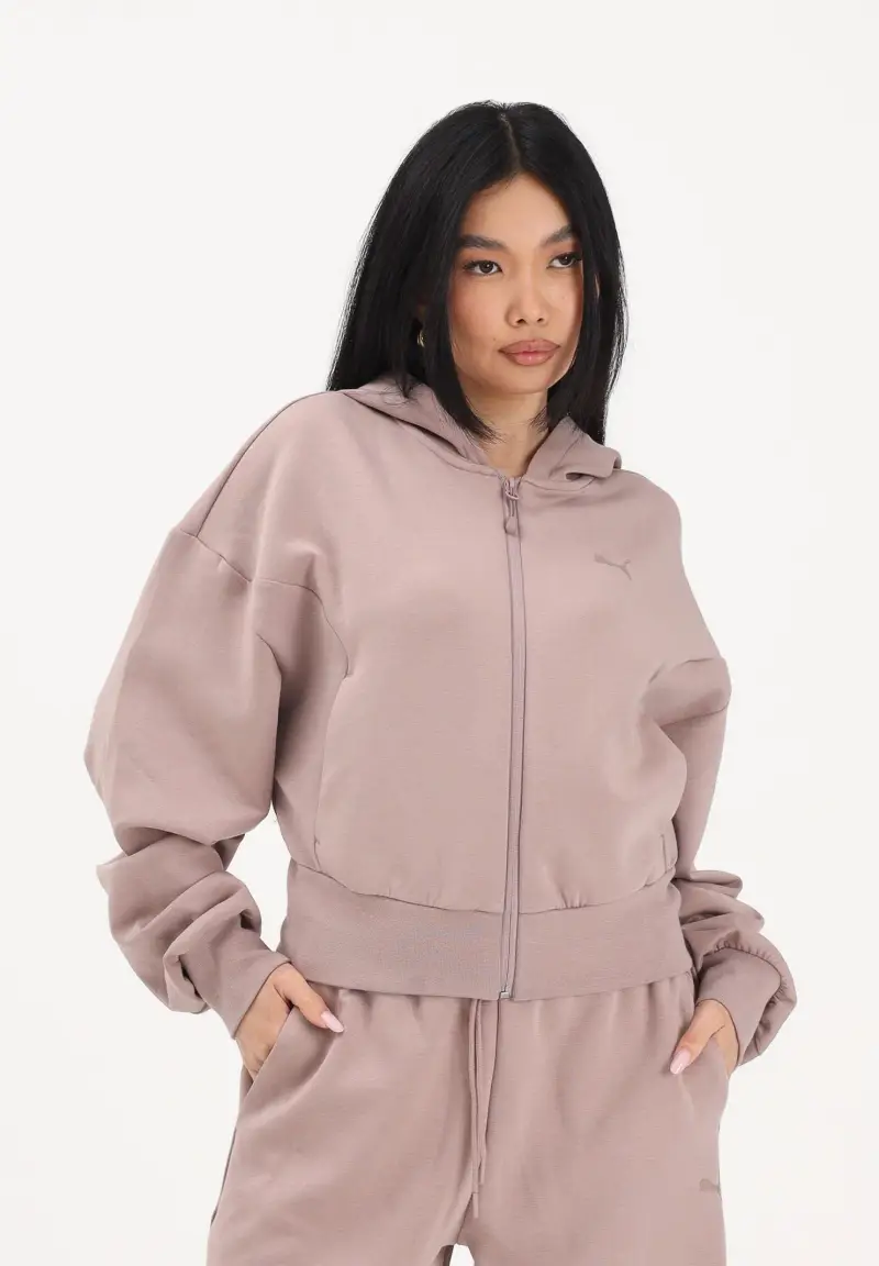 Felpa con zip leggera PUMATECH SENSE rosa da donna miniatura 2