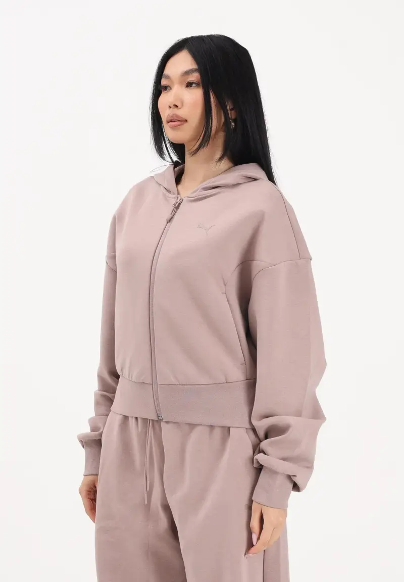 Felpa con zip leggera PUMATECH SENSE rosa da donna
