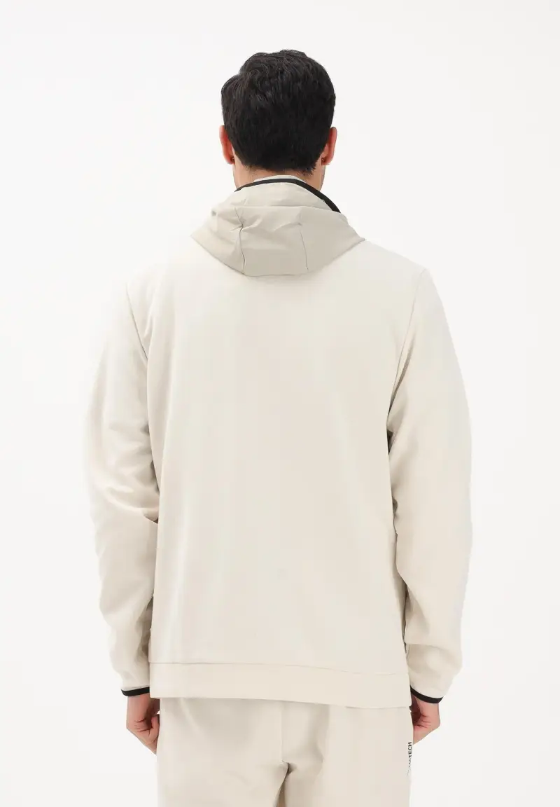 Felpa con zip PUMA TECH panna da uomo miniatura 3