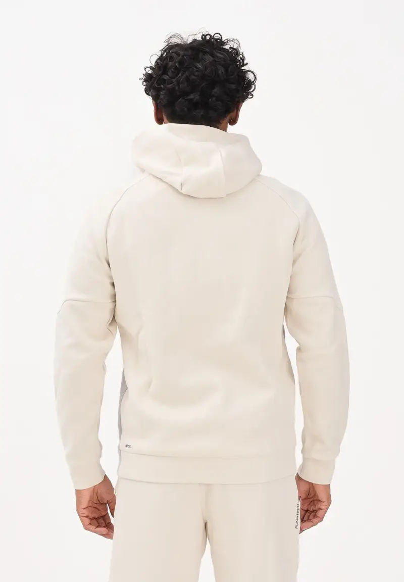 Felpa con zip PUMATECH panna da uomo miniatura 3