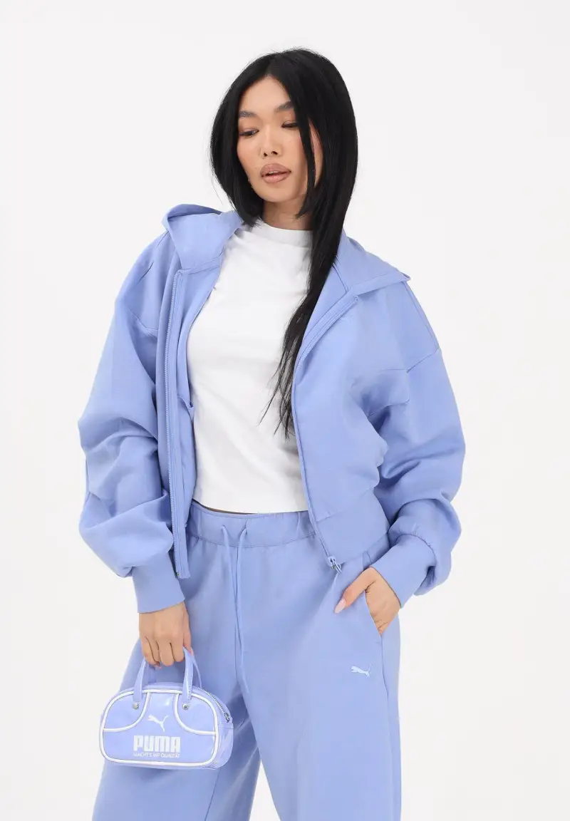 Felpa con zip PUMATECH SENSE azzurro polvere da donna miniatura 2