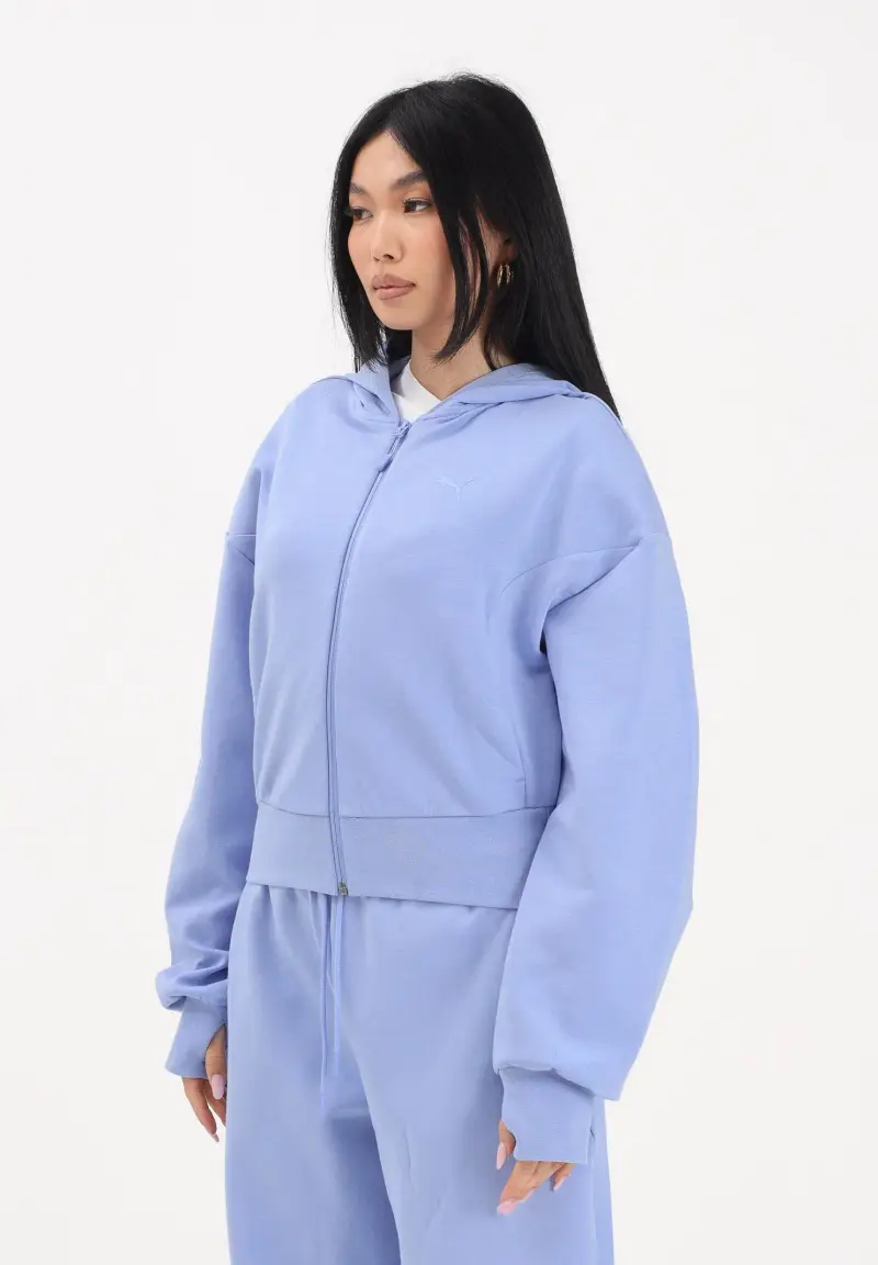 Felpa con zip PUMATECH SENSE azzurro polvere da donna