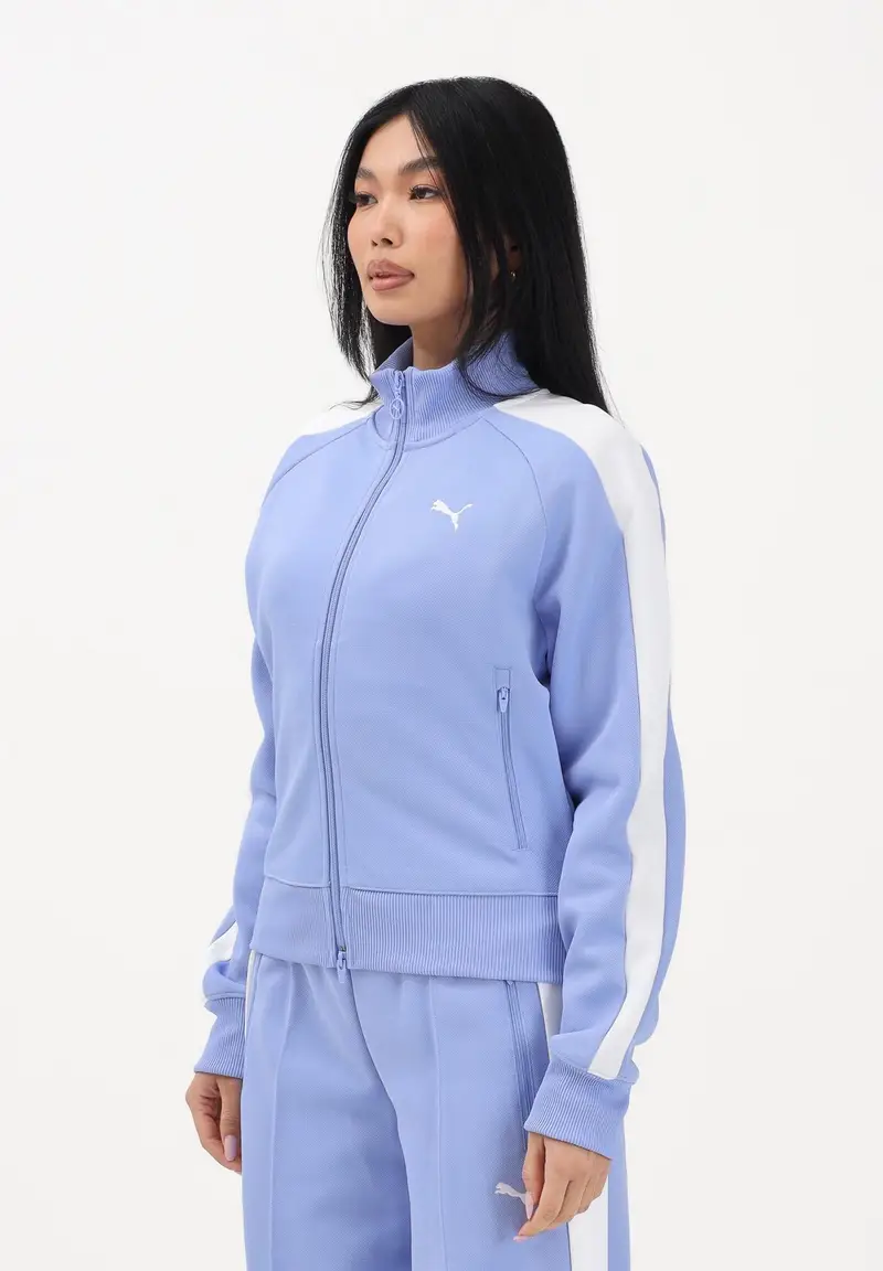 Felpa con zip T7 ALWAYS ON azzurro polvere da donna