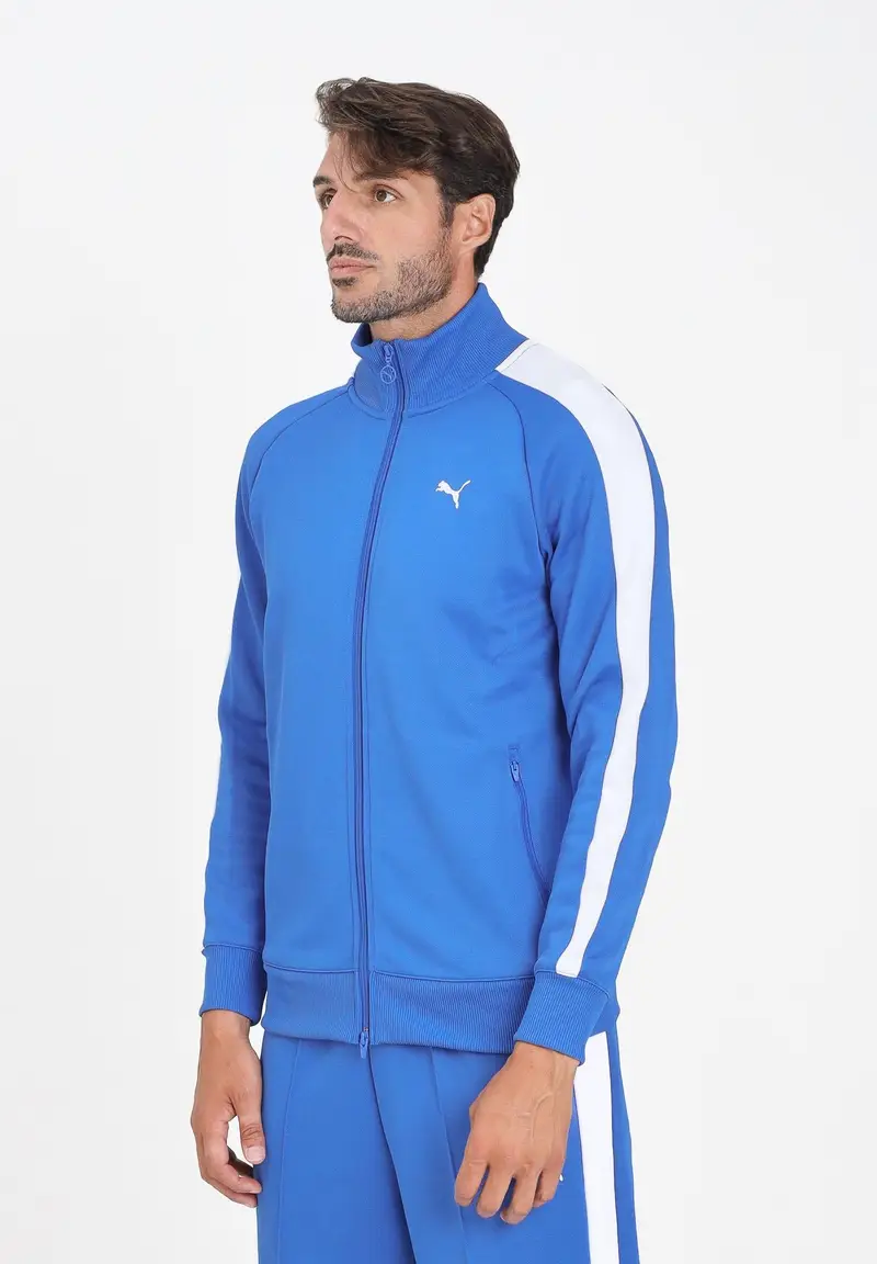 PUMA Felpa con zip T7 ALWAYS ON blu acceso da uomo