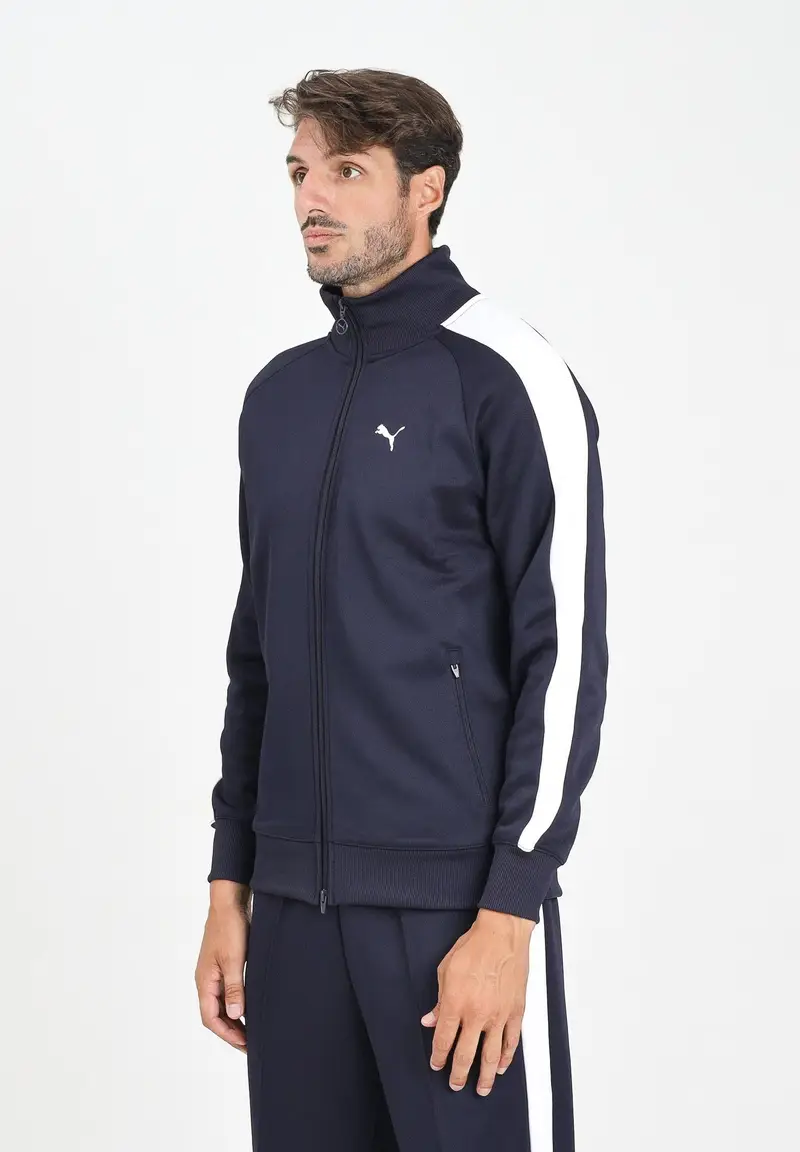 PUMA Felpa con zip T7 ALWAYS ON blu da uomo