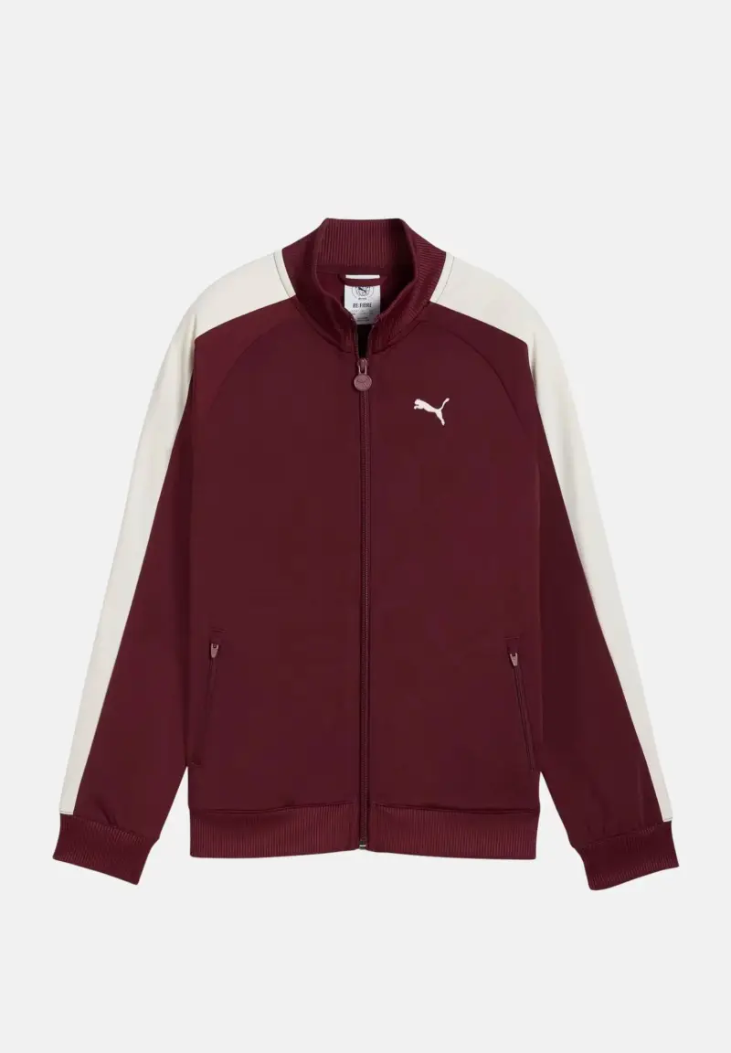 Felpa con zip T7 ALWAYS ON bordeaux per bambino e bambina