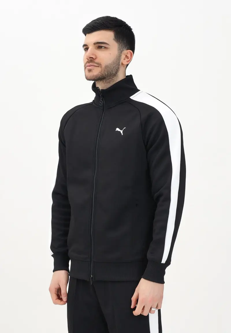PUMA Felpa con zip T7 ALWAYS ON nera da uomo