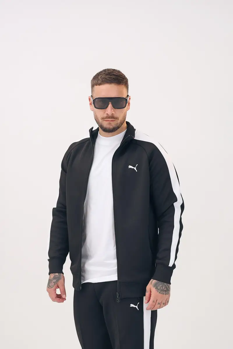 PUMA Felpa con zip T7 ALWAYS ON nera da uomo miniatura 3