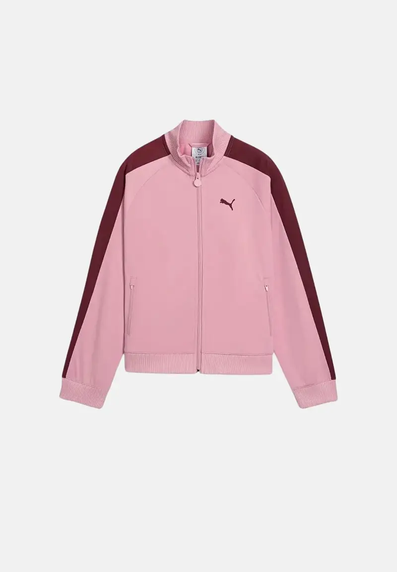 Felpa con zip T7 ALWAYS ON rosa da bambina