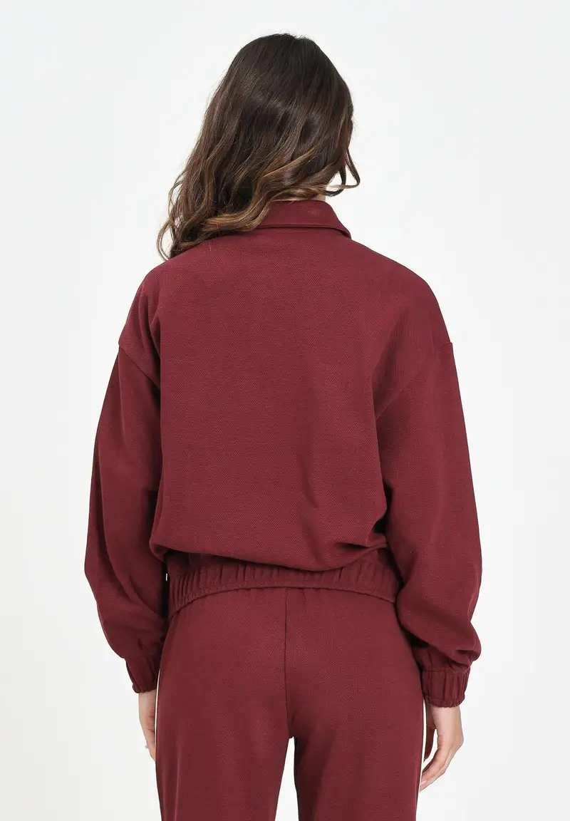 PUMA Felpa con zip T7 bordeaux da donna miniatura 2