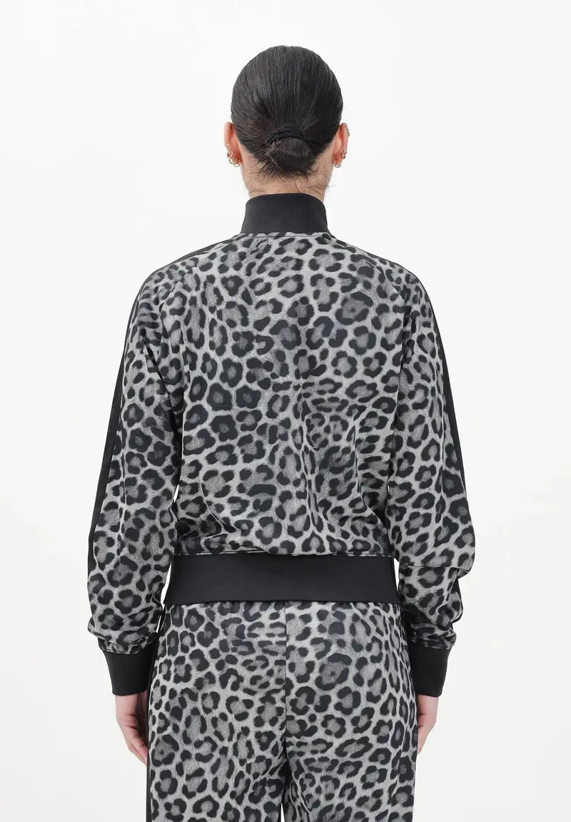 PUMA Felpa con zip T7 Leo Luxe All-Over Print nera da donna miniatura 2