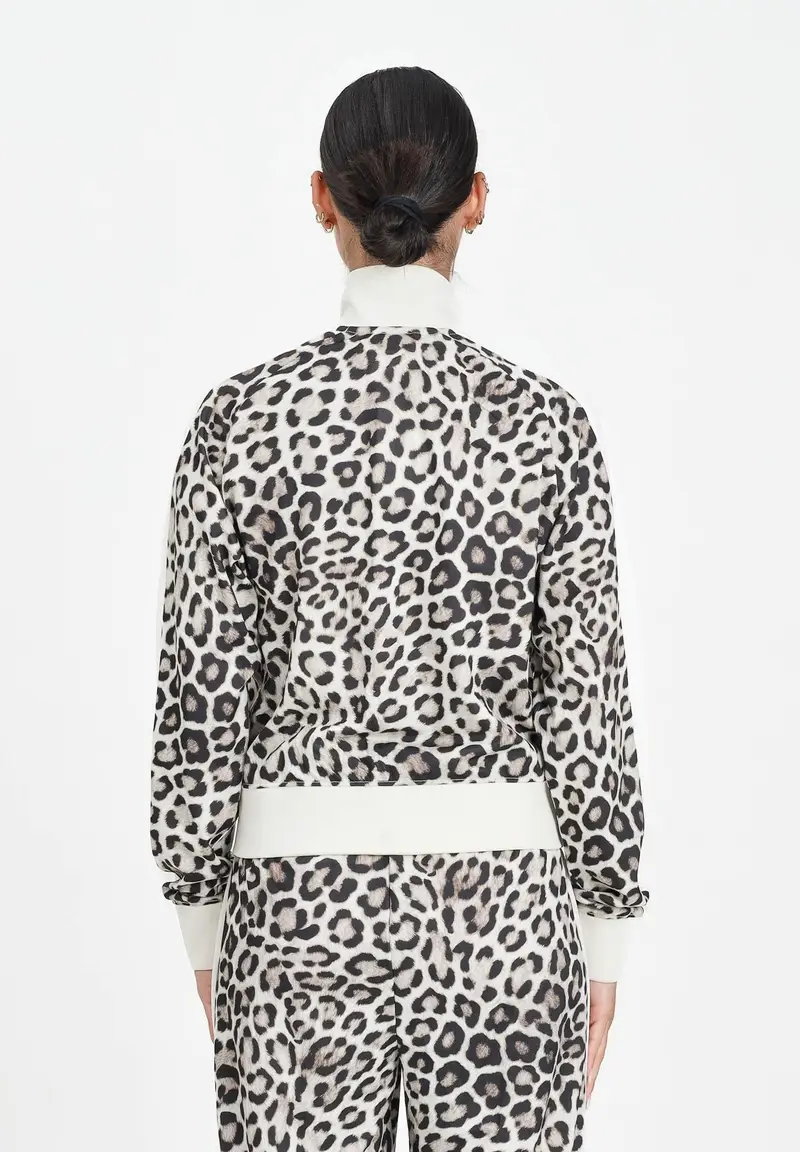 PUMA Felpa con zip T7 Leo Luxe All-Over Print panna da donna miniatura 2