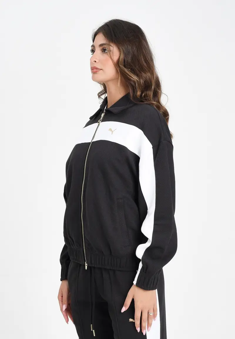 PUMA Felpa con zip T7 nera da donna