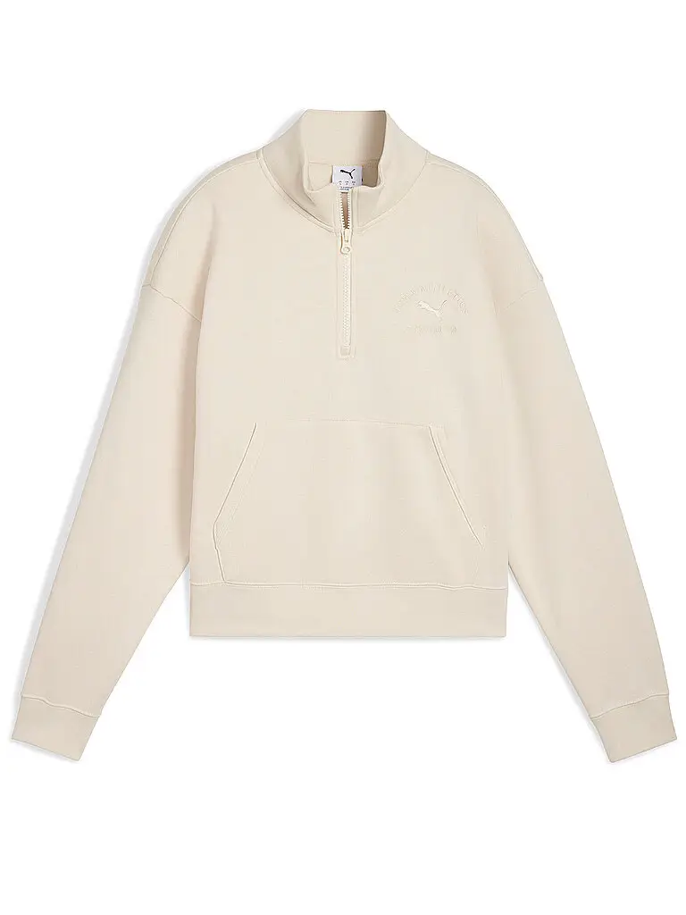 Felpa da donna Class Comfort con mezza zip crema | XS