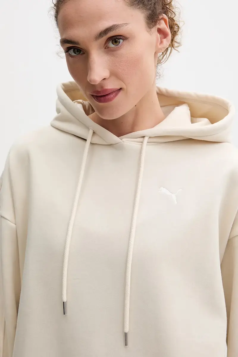 felpa donna colore beige con cappuccio 688151 miniatura 4