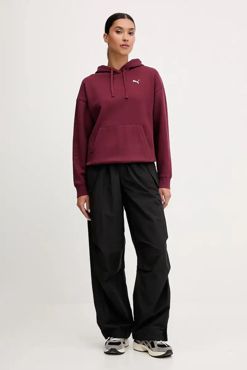 felpa donna colore granata con cappuccio 682385 miniatura 2