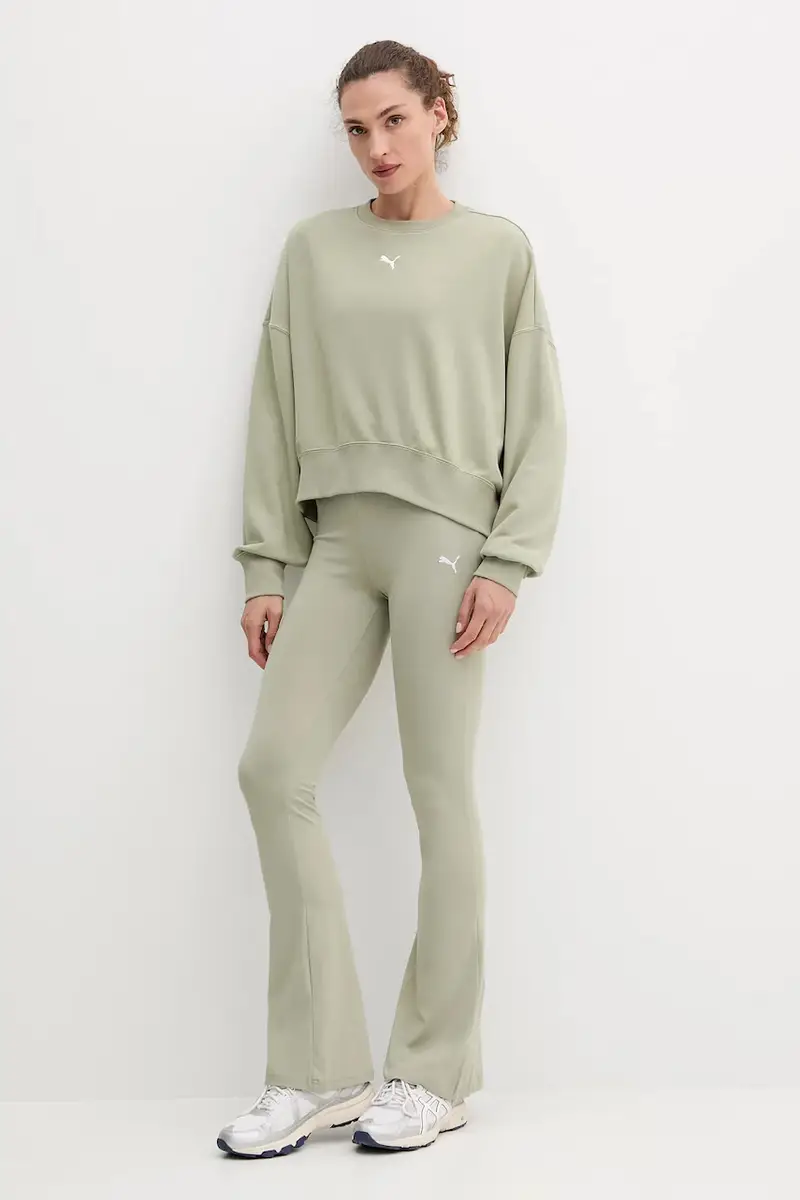 felpa donna colore marrone 629748 Verde miniatura 2