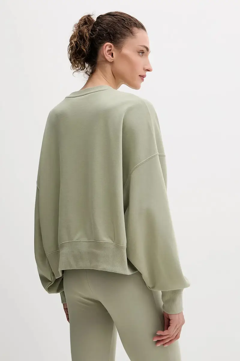 felpa donna colore marrone 629748 Verde miniatura 3