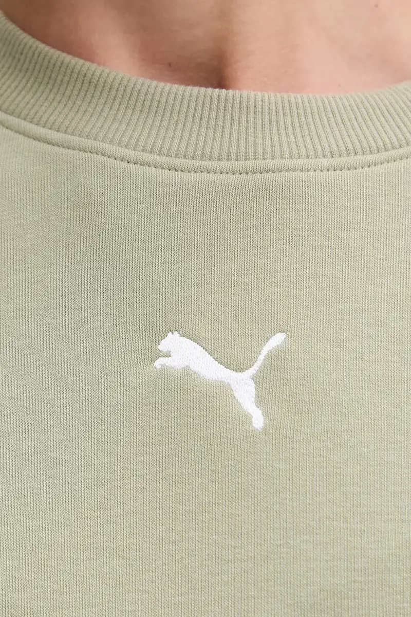 felpa donna colore marrone 629748 Verde miniatura 5