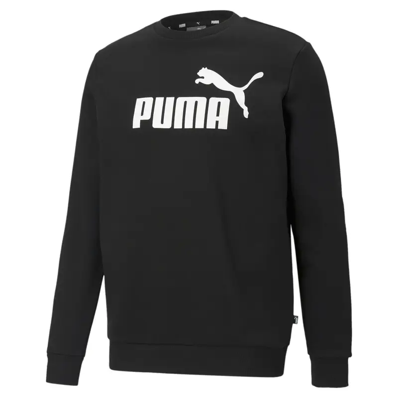 Felpa girocollo con logo grande Essentials uomo PUMA | Puma Nero