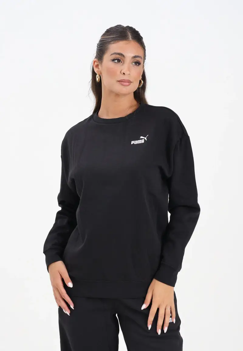 Felpa girocollo ESS N. 1 nera da donna miniatura 2