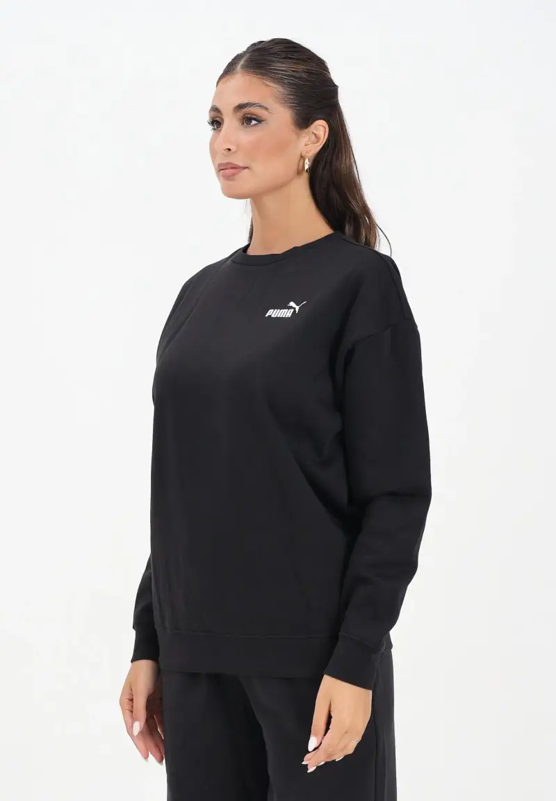 Felpa girocollo ESS N. 1 nera da donna