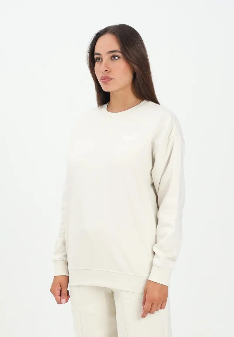 Felpa girocollo ESS N. 1 panna da donna