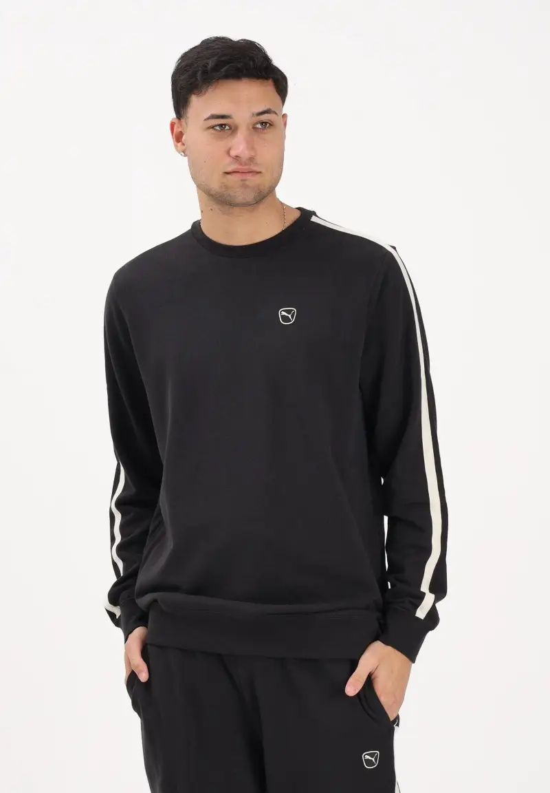 Felpa girocollo Essentials Elevated nera da uomo miniatura 2