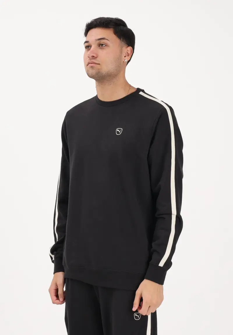 Felpa girocollo Essentials Elevated nera da uomo