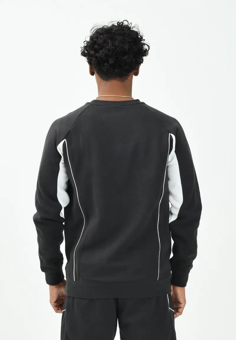 Felpa girocollo Sport Heritage nera da uomo miniatura 3