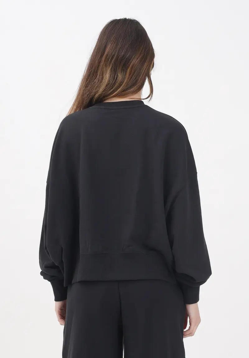 PUMA Felpa girocollo WARDROBE Essentials Oversized Crew nera da donna miniatura 2