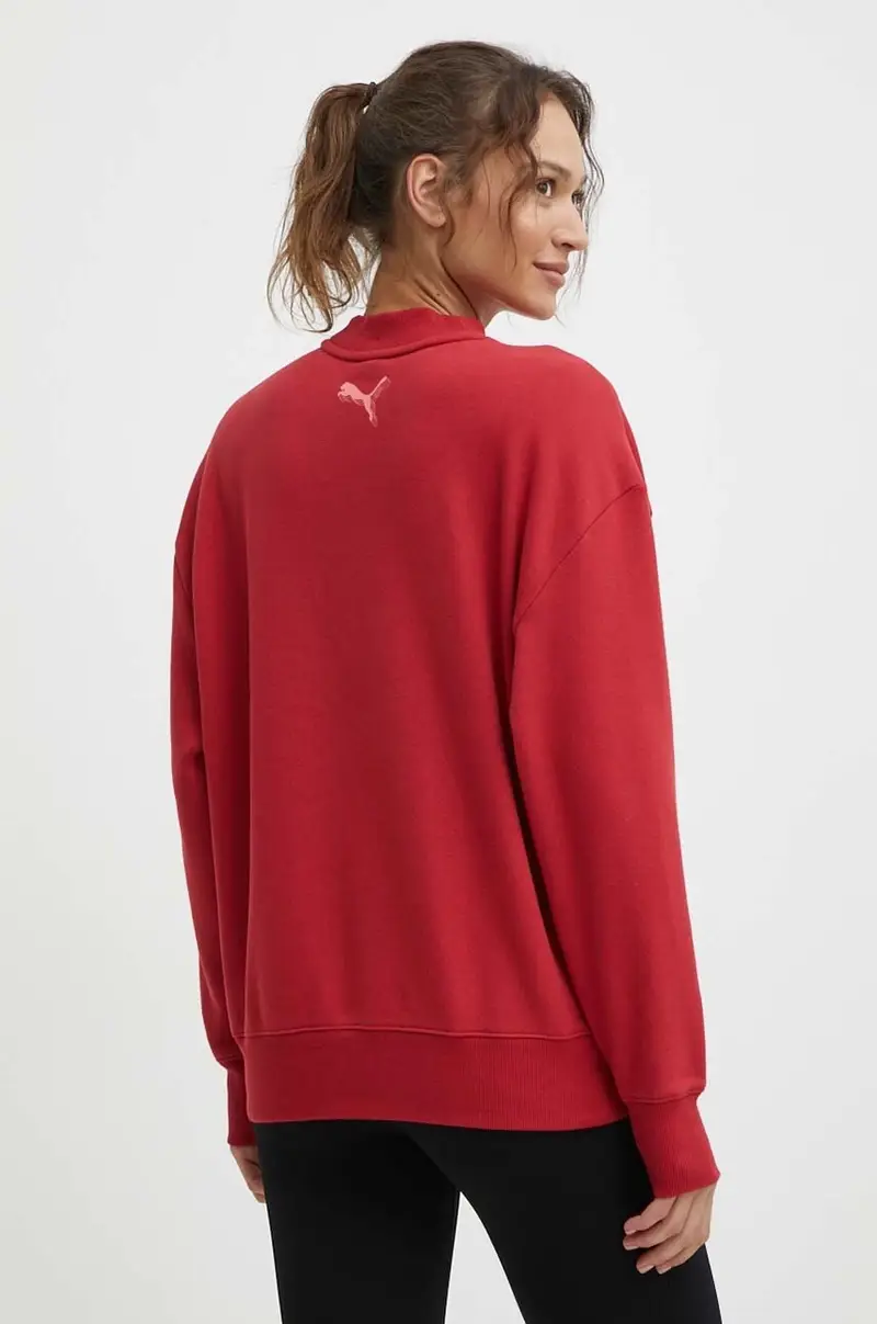 felpa in cotone donna colore rosso 625159 miniatura 3