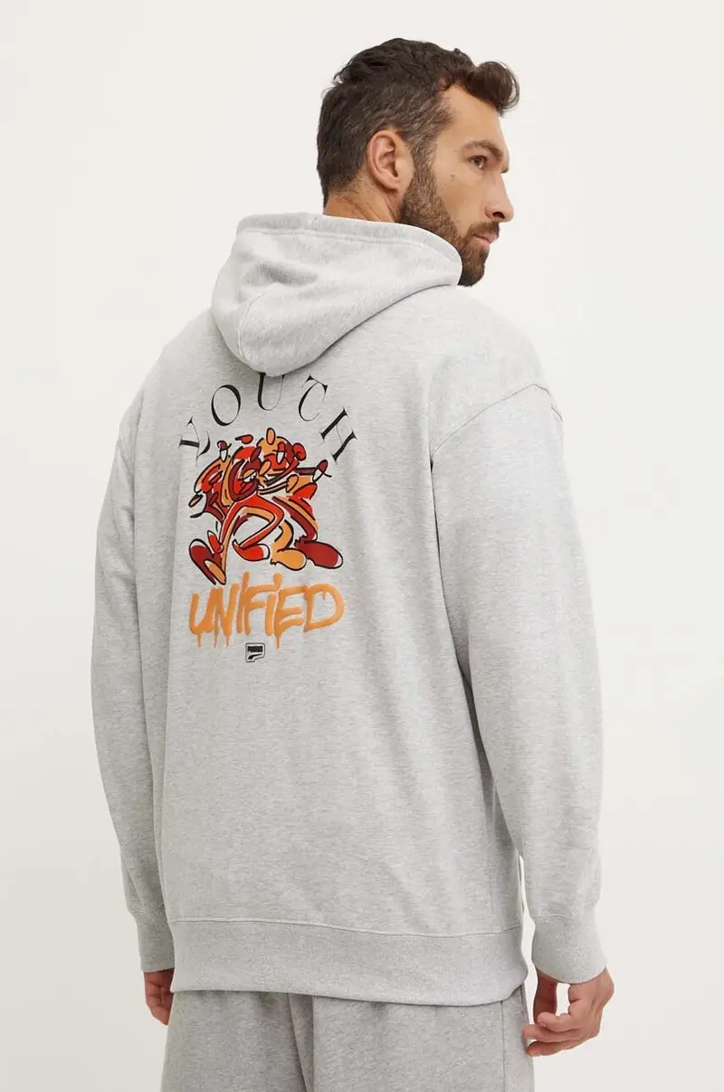 felpa in cotone Grigio miniatura 3