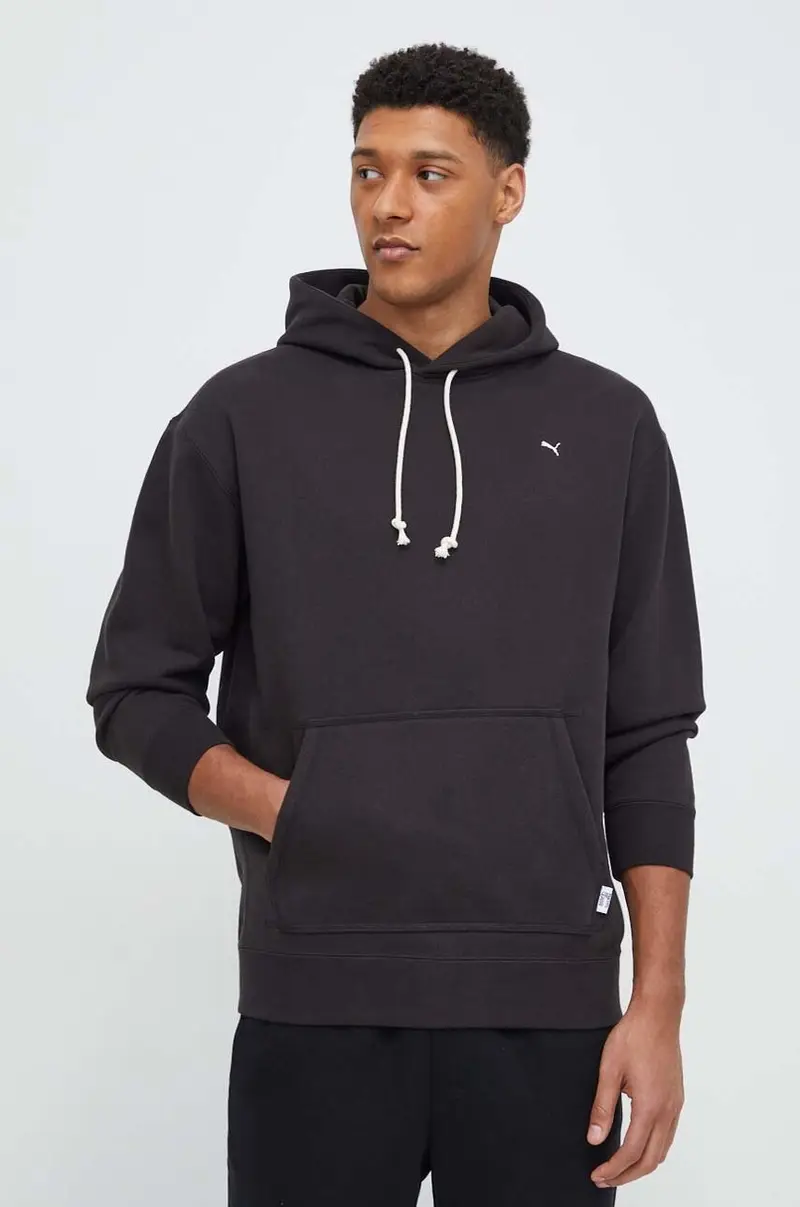 felpa in cotone MMQ uomo colore nero con cappuccio 675988