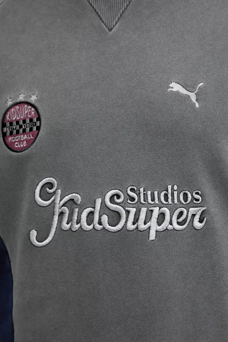 felpa in cotone PUMA x KIDSUPER uomo colore grigio 632364 miniatura 5