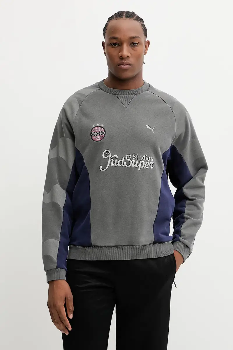 felpa in cotone PUMA x KIDSUPER uomo colore grigio 632364