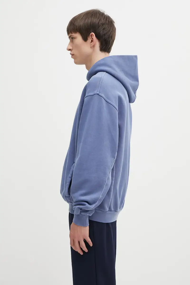 felpa in cotone PUMA x REPRESENT uomo colore blu con cappuccio con applicazione 632542 miniatura 2