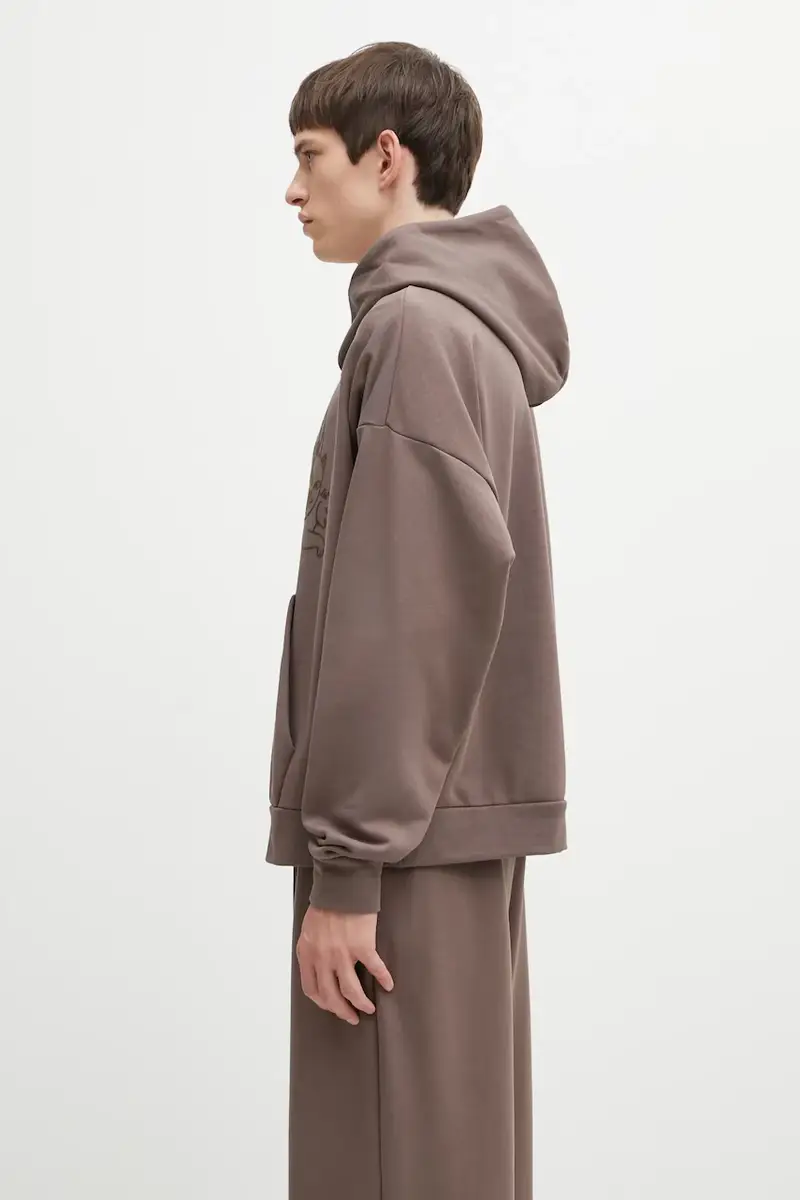 felpa in cotone PUMA x RIPNDIP uomo colore marrone con cappuccio con applicazione 632414 miniatura 2