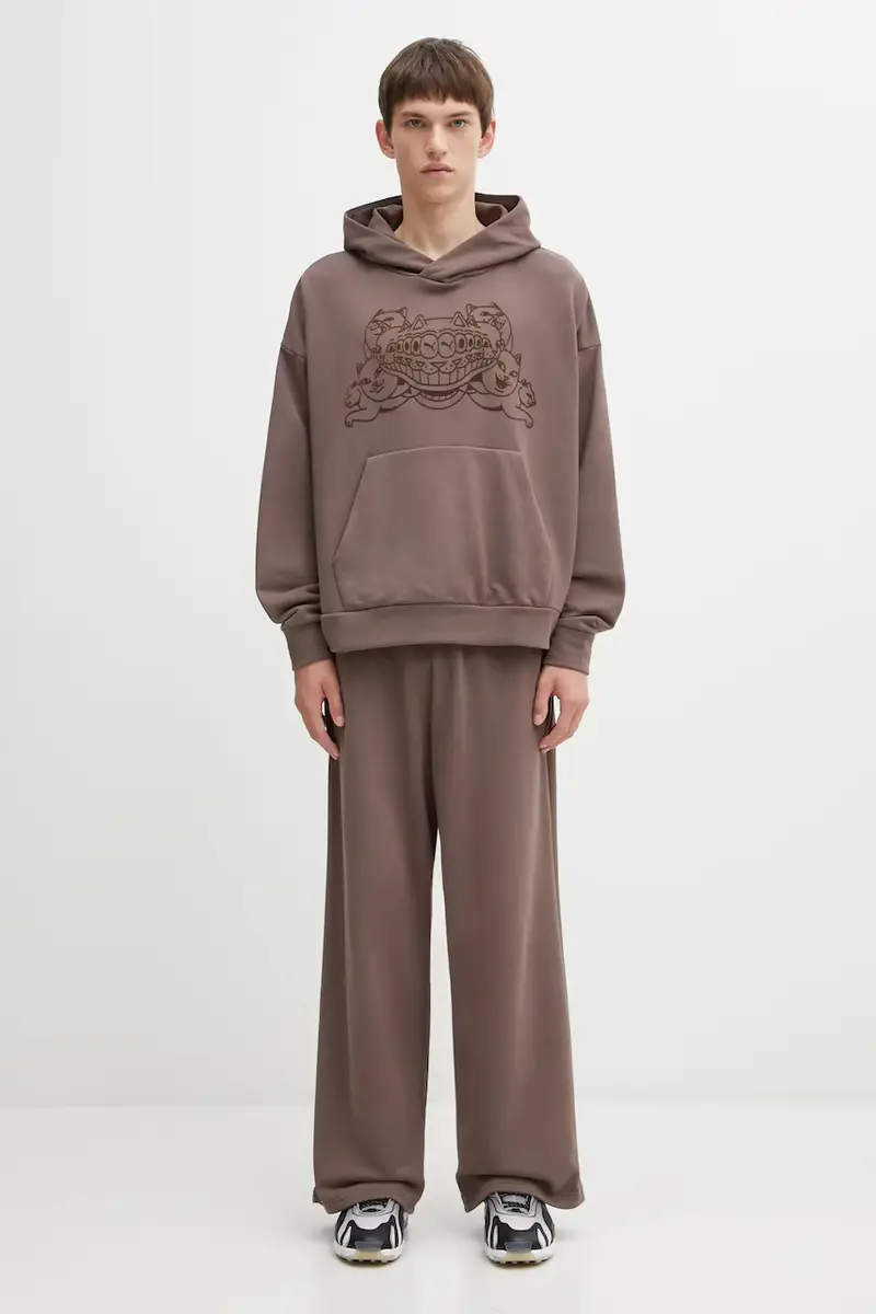 felpa in cotone PUMA x RIPNDIP uomo colore marrone con cappuccio con applicazione 632414 miniatura 5