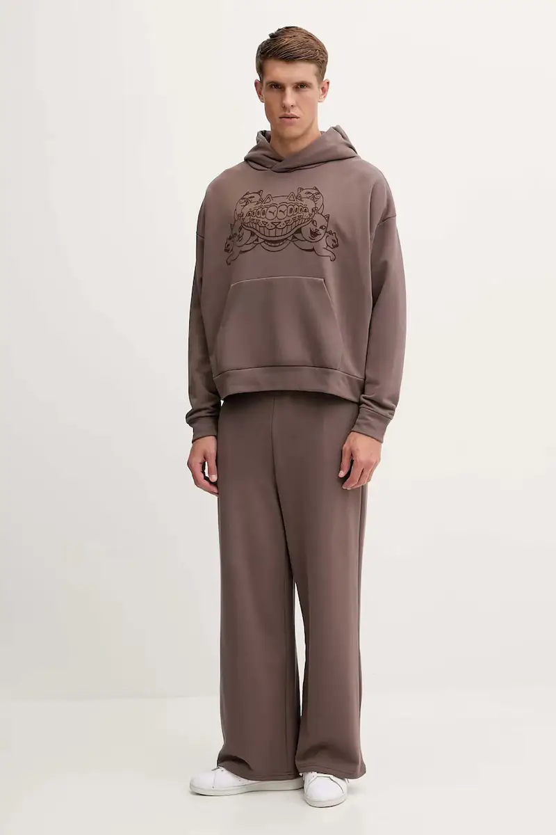 felpa in cotone PUMA x RIPNDIP uomo colore marrone con cappuccio con applicazione 632414 miniatura 2