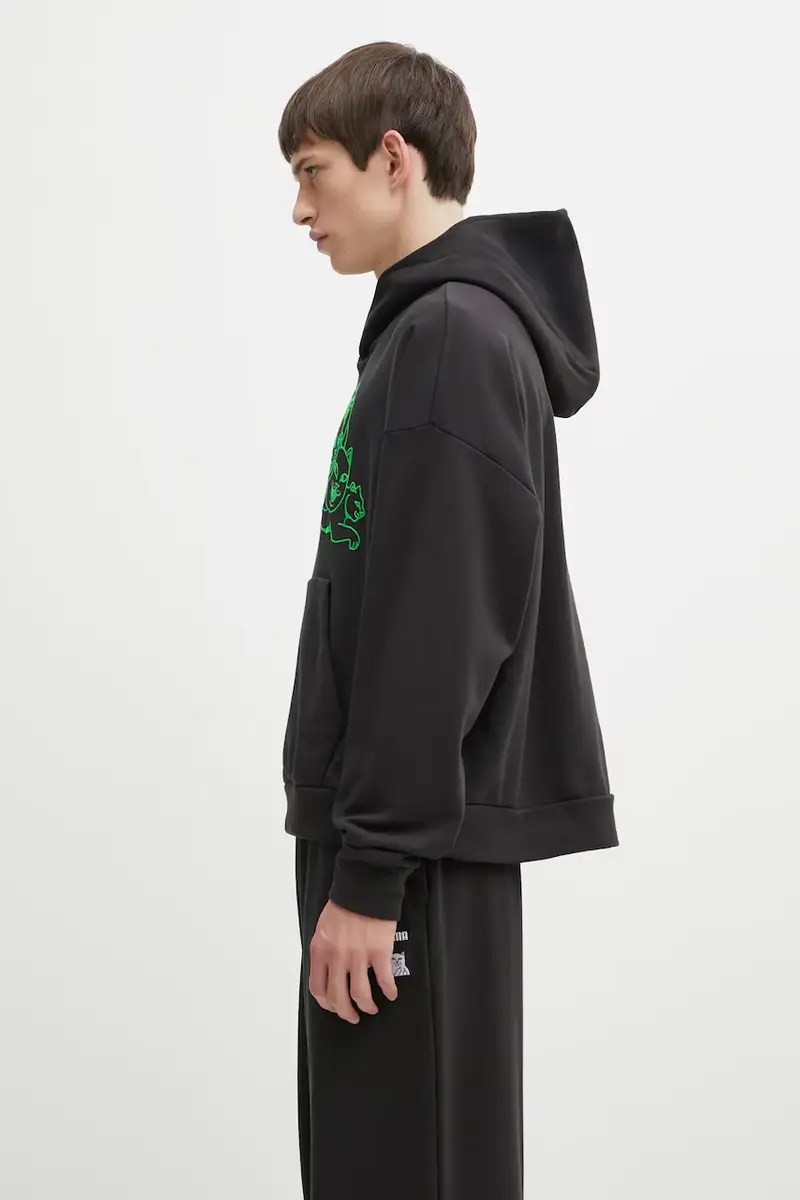 felpa in cotone PUMA x RIPNDIP uomo colore nero con cappuccio con applicazione 632414 miniatura 2