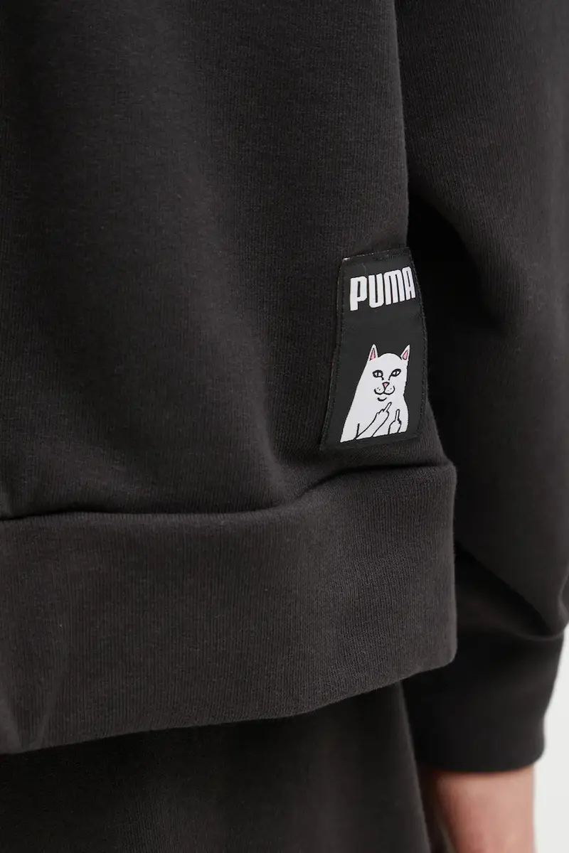 felpa in cotone PUMA x RIPNDIP uomo colore nero con cappuccio con applicazione 632414 miniatura 4