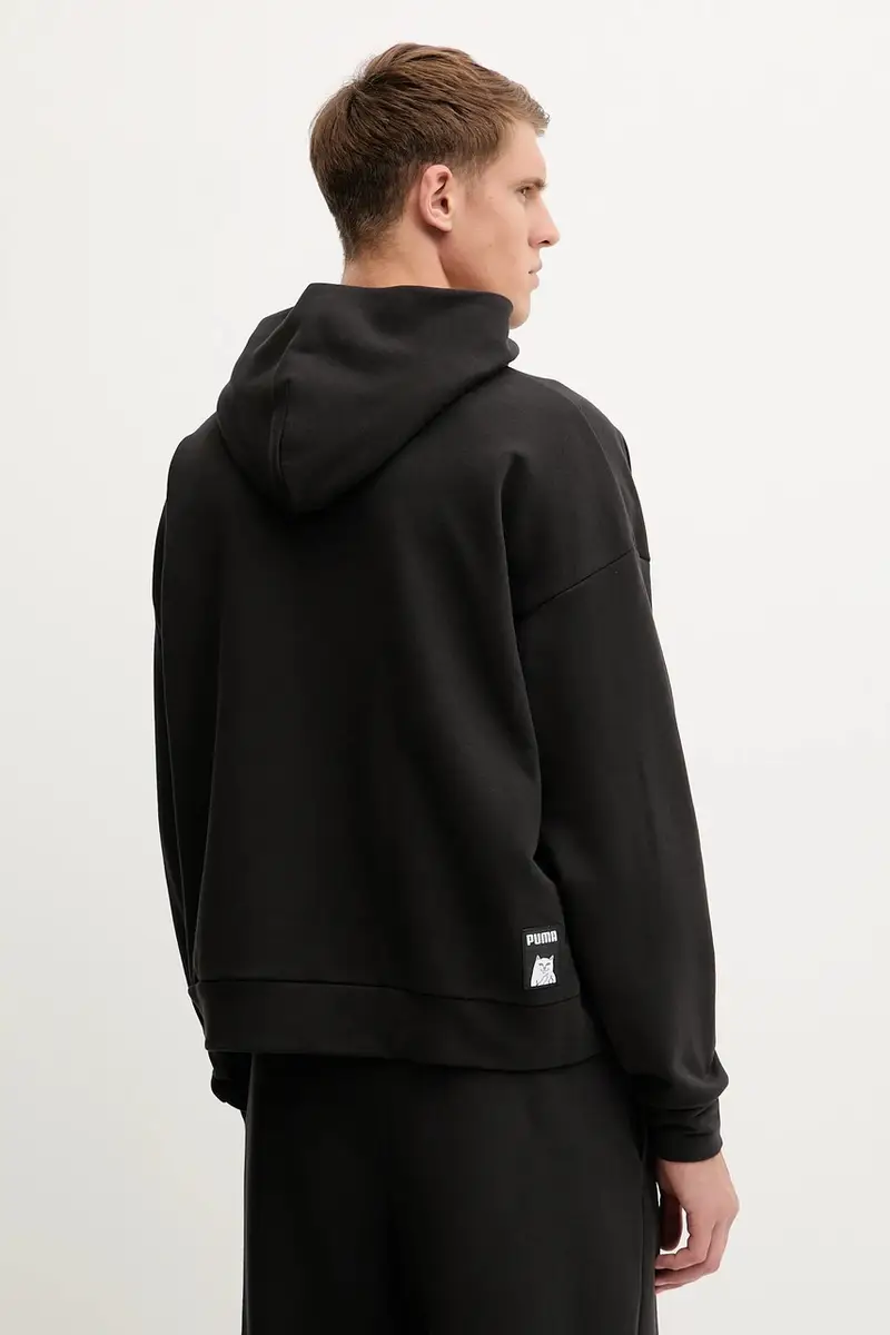 felpa in cotone PUMA x RIPNDIP uomo colore nero con cappuccio con applicazione 632414 miniatura 3