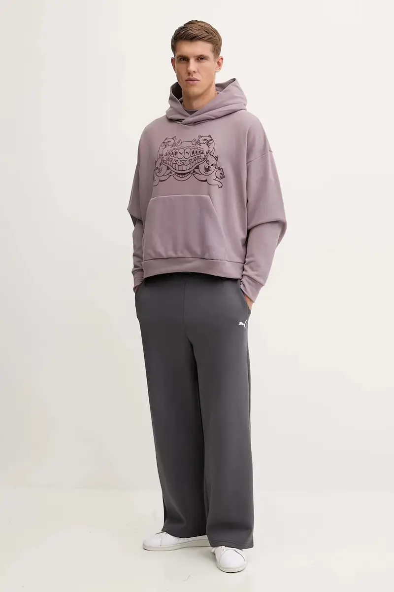 felpa in cotone PUMA x RIPNDIP uomo colore violetto con cappuccio con applicazione 632414 miniatura 2