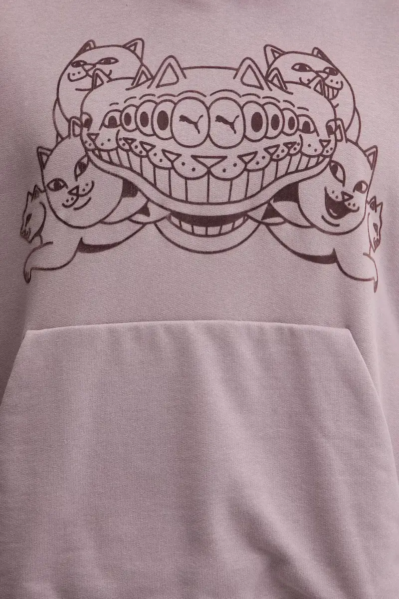 felpa in cotone PUMA x RIPNDIP uomo colore violetto con cappuccio con applicazione 632414 miniatura 5