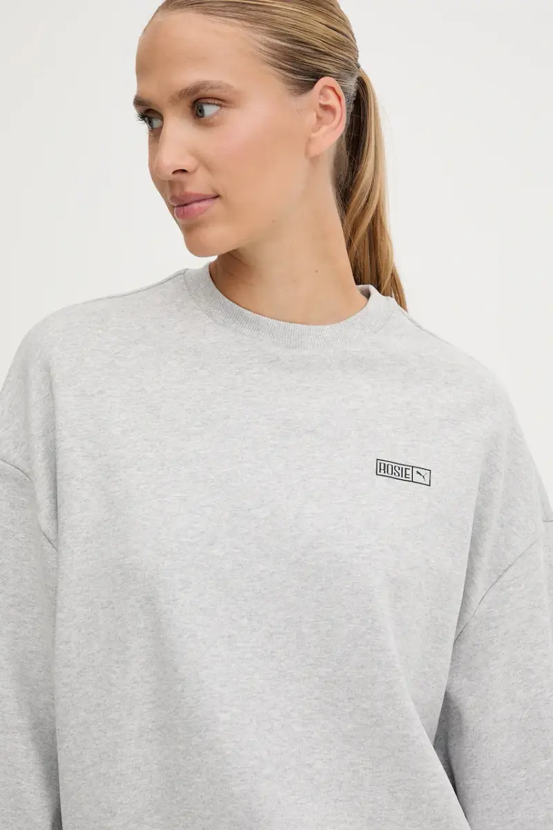 felpa in cotone PUMA x ROSÉ donna colore grigio 633803 miniatura 4
