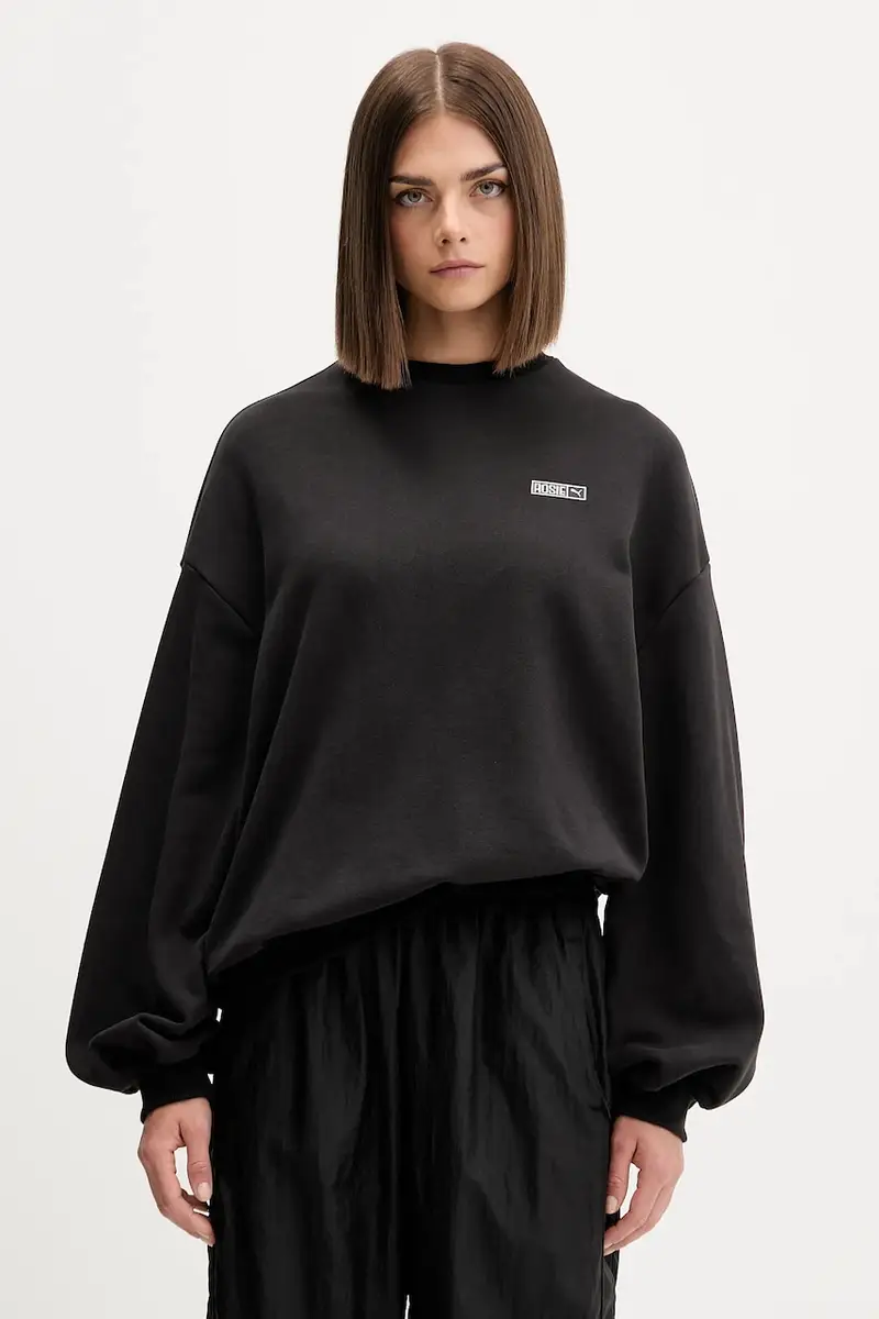 felpa in cotone PUMA x ROSÉ donna colore nero 633803