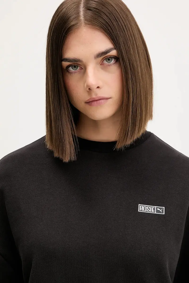 felpa in cotone PUMA x ROSÉ donna colore nero 633803 miniatura 4